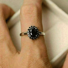 Schwarz diamant 2kt oval - schwarz,