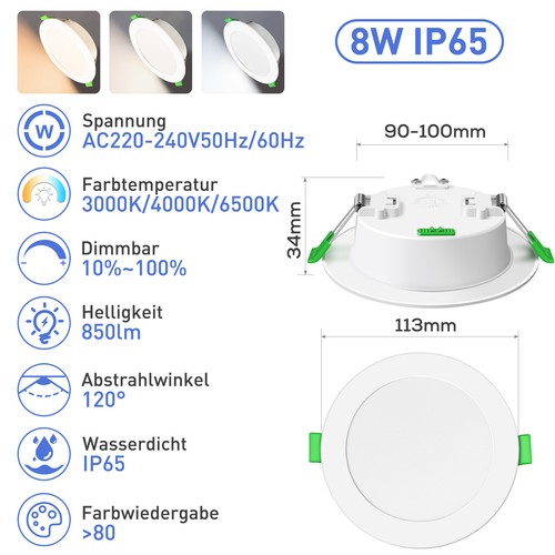 10w led einbaustrahler 3cct - 10w,