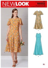 englisches Schnittmuster NewLook 6652 Damenkleid mit Wiener Nähten A 10-22 (DE 3