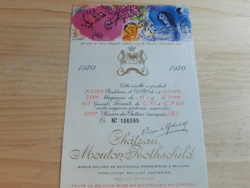 Weinetikett chateau mouton - chateau,