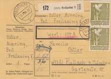 Paketkarte 1948: Ainring nach