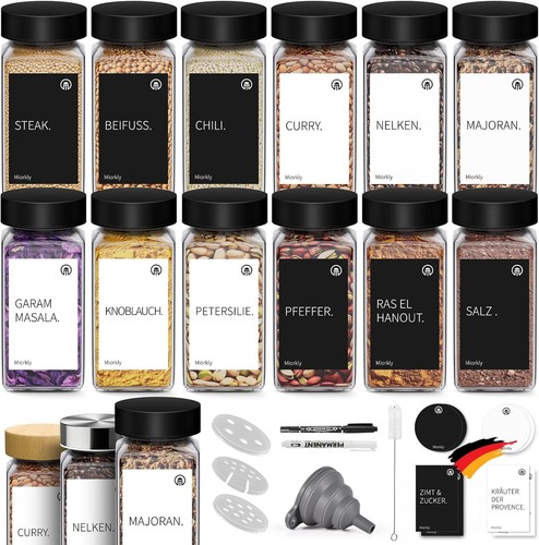 Gewürzgläser eckig set mit - eckig,