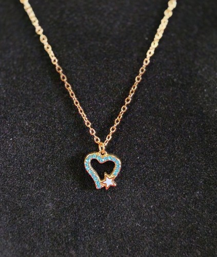 Kette mit blauem herz und - blauem,