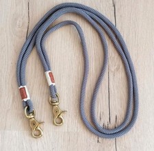Hunter Hunde Doppel Leine Führleine Joggingleine 2 Karabiner Grau Hundeleine
