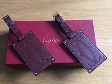 Cartier Kofferanhänger, bordeauxrotes Leder, neu und unbenutzt