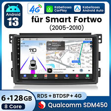 Android 13 Carplay Autoradio GPS Navi KAM Für Benz Smart Fortwo 451 2005-2015