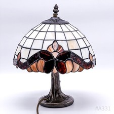 Vintage Tischlampe Stehlampe Lampe Leuchte im Tiffany-Stil | Braun beschädigt