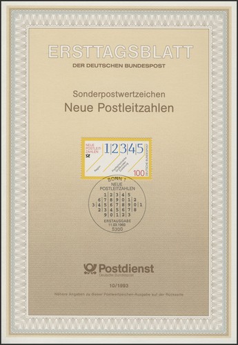 Etb 1993 postleitzahlen - etb, 10/1993