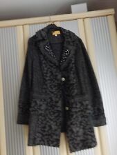 BIBA;WOLLEJACKE;KURZMANTEL;SCHWARZ/GRAU;LEO MUSTER;ELEGANT;GR.42;NW;TOLL!!!