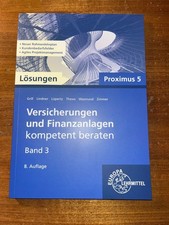 Lösungen zu 22185 Versicherungen und Finanzanlagen, Band 3, Proximus 5 | Buch