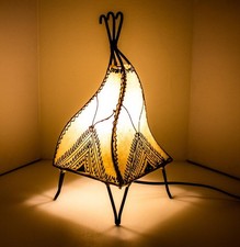 Orientalische Stehlampe Leuchte Lampe klein Leder "Henna" 35 cm Natur