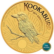 2025 Australien 1/10 Oz 9999 Poor Gold 15$ Kookaburra Bird ONLY15000 Anniversary2