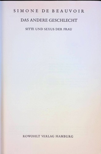 Das andere geschlecht - das,