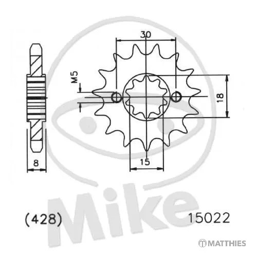 Ritzel teilung 428 - zähne, 13