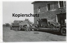 Foto, SD-KFZ mit Tieflader, Wehrmacht, 2.WK