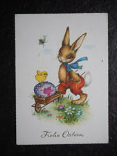 Alte AK  , Osterhase mit Schubkarre , Ostern , (K243)