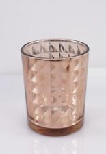 Depot Windlicht Glas Dreieckmuster roségold kupfer 9x12 cm groß modern Teelicht