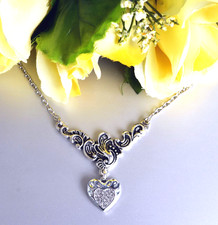 Trachtenschmuck Trachtenkette Herz mit  Strass Oktoberfest  Wiesn Wasenfest Neu