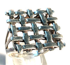 Stattlicher Design 925 Silber Ring Flechtmuster Ø 18,8 RG 59 gepflegt Juwelier
