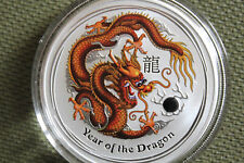 Australien Lunar II 2012 Drache 1oz braun coloriert farbig Silber Silbermünze