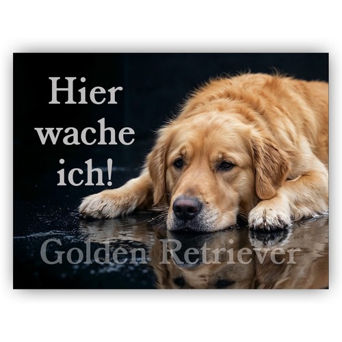 Golden retriever warnschild - golden,