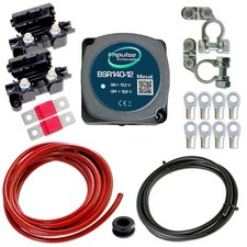 BSR Automatik Trennrelais 12V 140A Zweit Doppel Batterie Set 6m Kupfer Kabel Kit