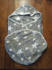 Baby Einschlagdecke für Babyschale Etc Unisex, Grau Mit Sternen, Kuschelig