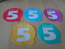 5 x Tele 5 Aufkleber in 5