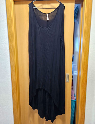 Dünnes schwarzes shirtkleid - schwarzes,