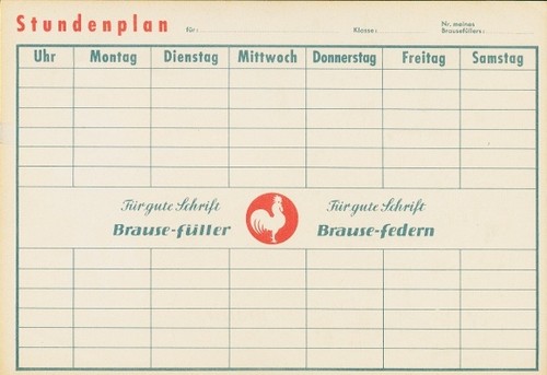 Stundenplan brause füller - stundenplan,, brause-füller