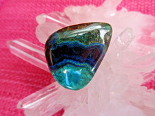 Unikat - farbintensiver Azurit-Malachit- Heilstein- Kettenanhänger