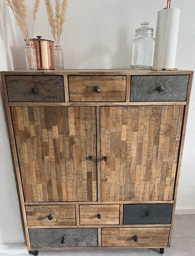 Holz kommode mit schubladen - holz,