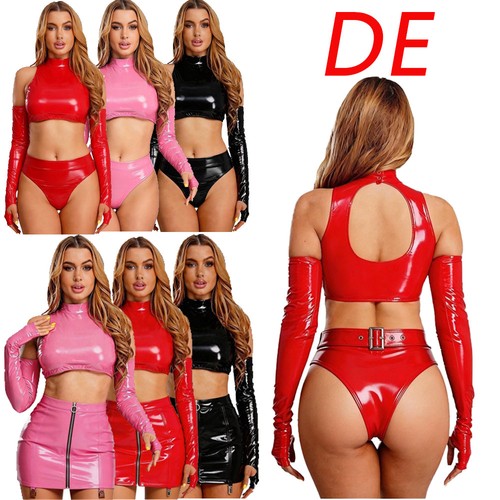 Damen lackleder crop - lackleder,