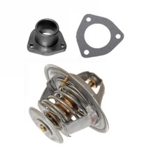 4661543 + 98463637 THERMOSTAT MIT SCHLAUCH UND TRAKTORDICHTUNG FIAT 540 640 ECC