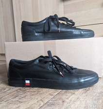 Tommy Hilfiger Herren Sneaker Gr. 45 Schwarz Leder