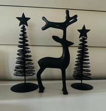 Hirsch, Rentier schwarz , Aluminium, Figur 25cm hoch , Deko Weihnachten,neu