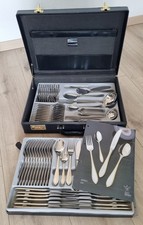 Solingen Besteckset 12 Pers 70tlg im Koffer, 18/10 Chr-Ni-Edelstahl, 24Karat 