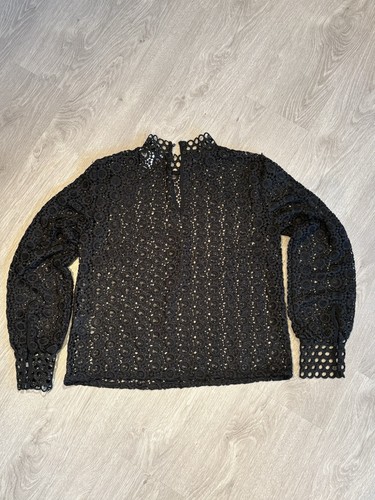 Schwarze spitzenbluse mit - spitzenbluse,