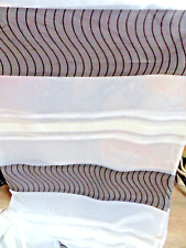 20m Deko Stoff Store Gardine Vorhang teiltransparent weiß braun B140cm Meterware