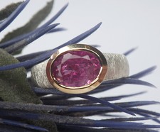 SCHMUCK-STCK RING SILBER PINK TURMALIN NEU FACETTEN 55 17,5 goldplattiert