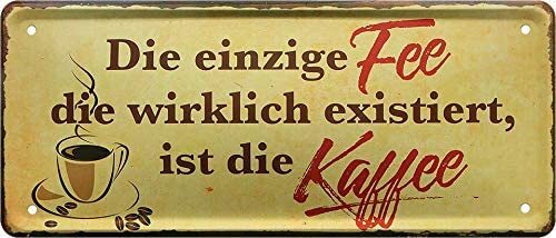 Blechschild lustiger kaffee - blechschild,