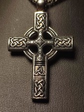 Herren Halskette in Silber Glaube Kreuz Religion Kreuzritter Templer