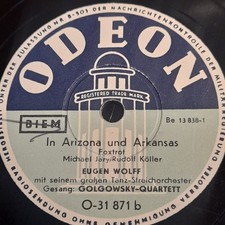 Eugen Wolff IN ARIZONA UND ARKANSAS Foxtrot ++ Schellackplatte Grammophon 78rpm