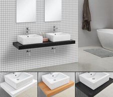 Waschtisch Konsole aus Eiche Massive Aufsatz Waschbecken Auflage Platte