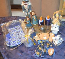 Weihnachtsdeko Konvolut,Nußknacker,Engel,Windlicht,Glocke,Kerzen,Baumbeh., 15Tlg