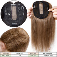 Damen DICK Echthaar Toupet Toupee Topper Clip In Remy Human Hair Haarteile Glatt