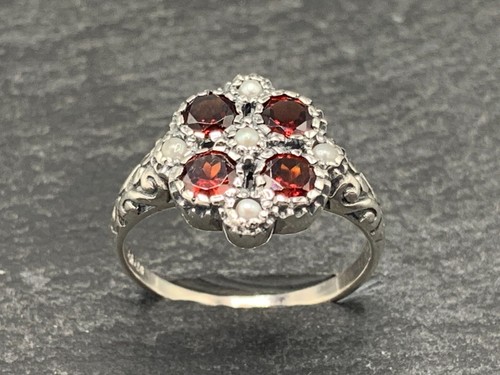 Granat ring perle - granat,