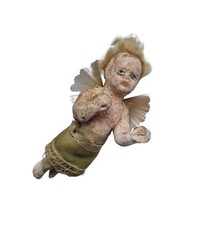 Alter Christbaumschmuck - Schwebeengel, Masse mit Wachsüberzug um 1900 (# 13627)