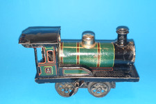  B0219515036 - Uralt Bing Dampflok grün Länge 15cm Uhrwerk intakt Spur 0