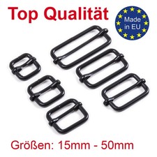 Leiterschnalle | Versteller | Gurtschieber aus Stahl, schwarz, variabler Steg